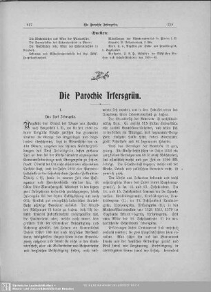 Die Parochie Irfersgrün