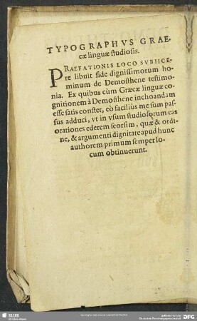 Typographus Graecae linguae studiosis