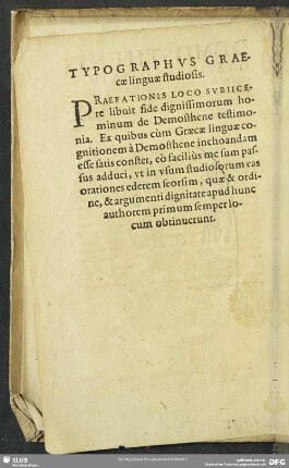 Typographus Graecae linguae studiosis