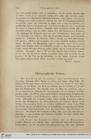 Bibliographische Notizen