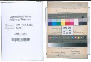 Entnazifizierung Hugo Arolt , geb. 14.12.1921 ()