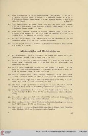 Miniaturbilder und Bildnisminiaturen (Nr. 617-639)