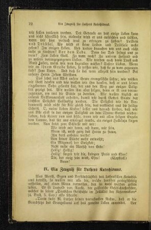 ¬Ein¬ Zeugniß für Luthers Katechismus