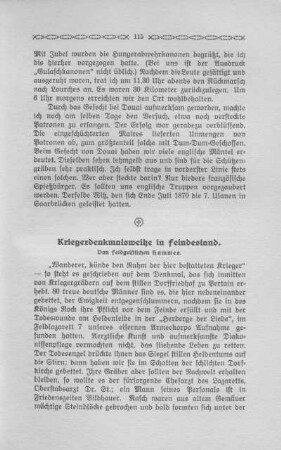 36. Kriegerdenkmalsweihe in Feindesland - Von Feldgeistlichen Hammes