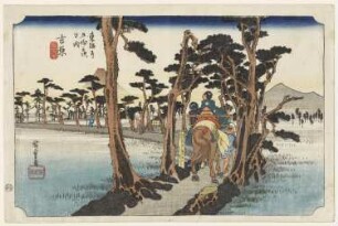 Yoshiwara. Hidari-Fuji, Blatt 15 der Folge "53 Stationen entlang des Tōkaidō-Weges"
