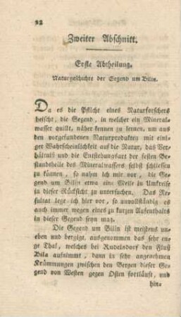 Zweiter Abschnitt. Erste Abtheilung. Naturgeschichte der Gegend um Bilin