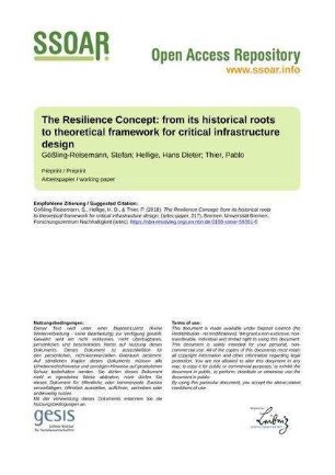 The Resilience Concept: from its historical roots to theoretical framework for critical infrastructure design