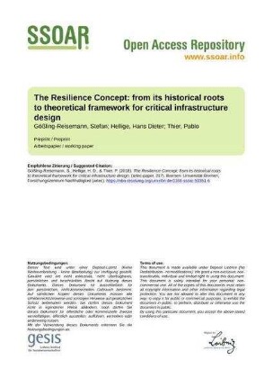 The Resilience Concept: from its historical roots to theoretical framework for critical infrastructure design