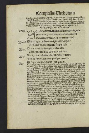 Incipit Volumen Tertium.