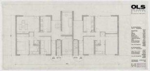 Gutachten Otto-Lilienthal-Siedlung (nicht realisiert) – Wohnhaus Typ C: Grundriss. Berlin-Lichterfelde, Schütte-Lanz-Straße 61-65, Lichterfelder Ring 200-220