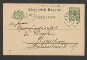Brief von Gottfried Eigner an Hermann Poeverlein