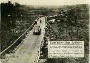 Deutsche Behelfsbrücke im Überschwemmungsgebiet der Yser