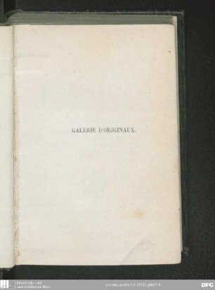 Galerie d'originaux