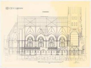 Evangelische Stadtkirche Pforzheim: Längsschnitt 1:100
