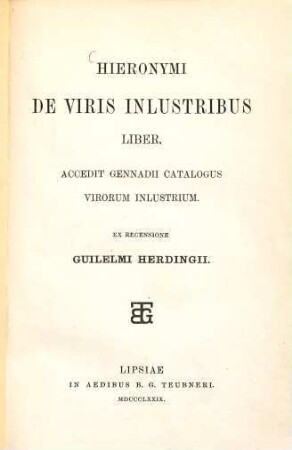 Hieronymi De viris inlustribus liber