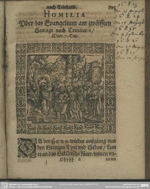 Homilia Uber das Evangelium am zwölfften Sontage nach Trinitatis, Marc. 7. Cap.