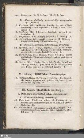 III. Classe : Triandria. Dreifadige