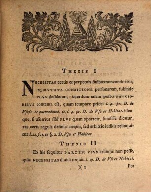 Theses Iuris Civilis De Servitute Usus Eiusque Benigna Interpretatione