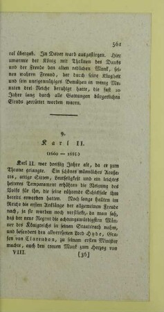 9. Karl II. (1660 - 1685.)