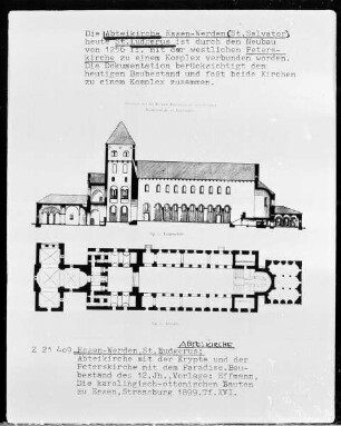 Grundriß der Abteikirche Sankt Ludgerus in Essen-Werden