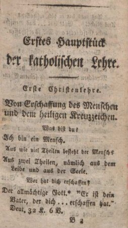 Erstes Hauptstück der katholischen Lehre.