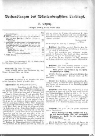16. Sitzung, Stuttgart, 23.10.1920
