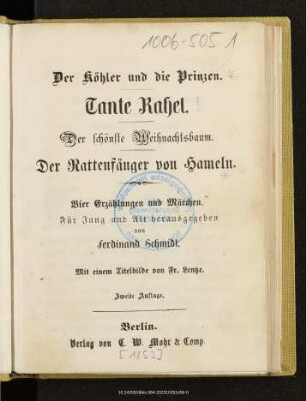 Der Köhler und die Prinzen : vier Erzählungen und Märchen