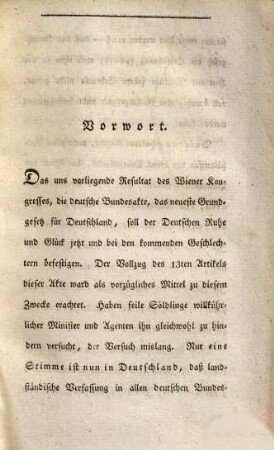Zur Kritik der Verfassungsurkunde des Königreichs Baiern