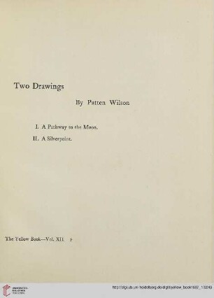 Plates: Two Drawings by Patten Wilson