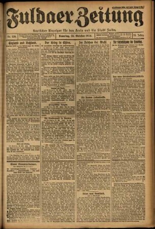 Erste Ausgabe vom Sonntag, den 26. Oktober 1924.