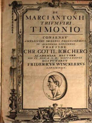 De Marci Antonii Trivmviri Timonio
