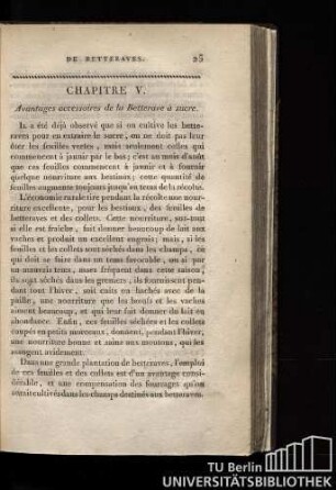 Chapitre V. Avantages accessoires de la Betterave à sucre