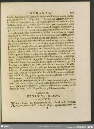 LXXXVII. Georgius Remus. Piscatori