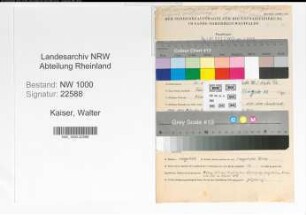 Entnazifizierung Walter Kaiser, geb. 25.01.1907 (Krim.Sekretaer)