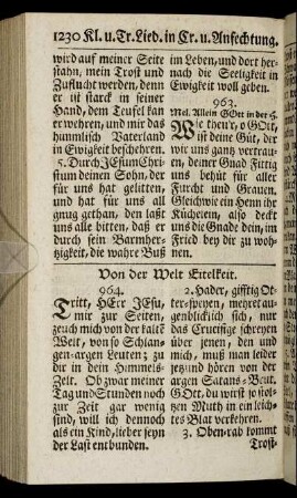 Von der Welt Eitelkeit. - Von dem Himmel und ewigen Leben.