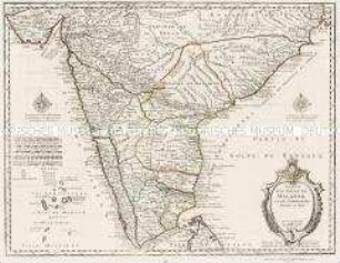 Carte des Côtes de Malabar et de Coromandel