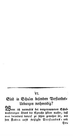 Sind in Schulen besondere Verstandes-Uebungen nothwendig?