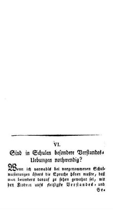 Sind in Schulen besondere Verstandes-Uebungen nothwendig?
