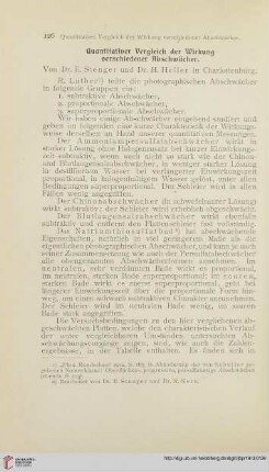 Quantitativer Vergleich der Wirkung verschiedener Abschwächer