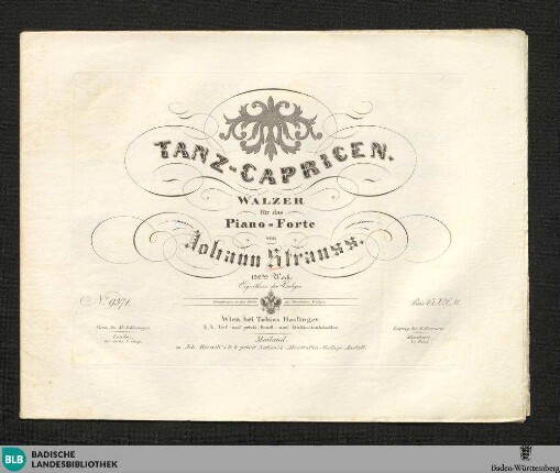 Tanz-Capricen : Walzer für das Piano-Forte; 152tes Werk
