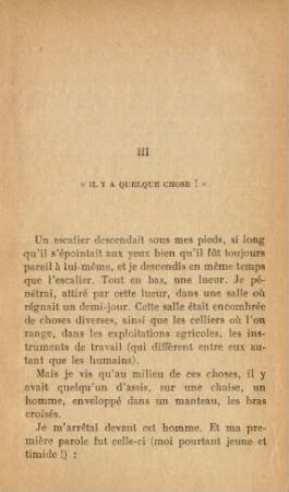 III "Il y a quelque chose!"
