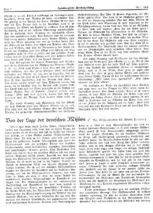 Von der Lage der deutschen Mission