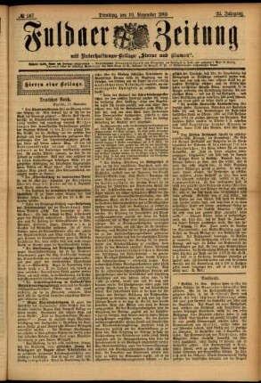 Erste Ausgabe vom Dienstag, den 19. November 1895.