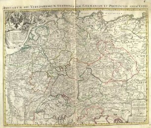 Neu vermehrte Post Charte durch gantz Teutschland nach Italien, Franckreich, Niederland, Preußen, Polen, und Ungarn etc.