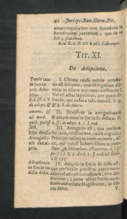 Tit. XI. De Adoptione