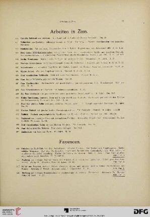 Arbeiten in Zinn (Nr. 477-497)