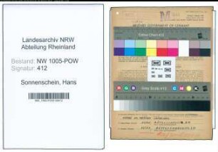 Entnazifizierung Hans Sonnenschein , geb. 19.05.1922 (Bueromaschinen-Mechaniker)