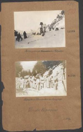 Patrouille in Schneehemden im Hochgebirge