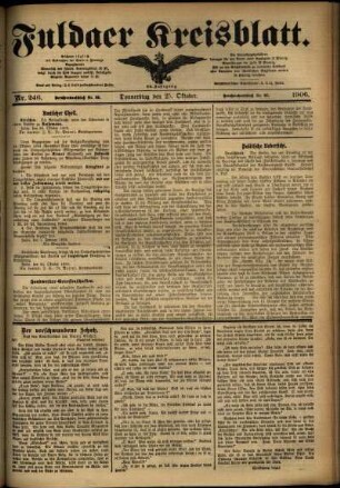 Ausgabe vom Donnerstag, den 25. Oktober 1906.