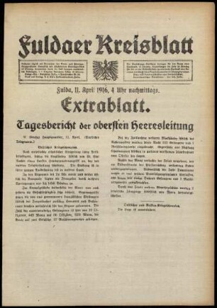 Ausgabe vom Dienstag, den 11. April 1916.